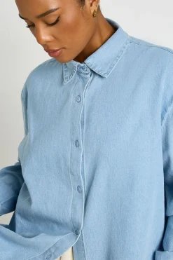 Chemise Oversize En Chambray Grande Taille