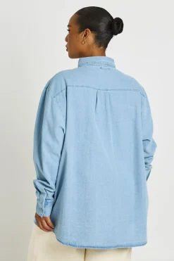 Chemise Oversize En Chambray Grande Taille
