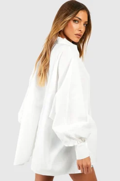 Chemise oversize en coton à manches bouffantes