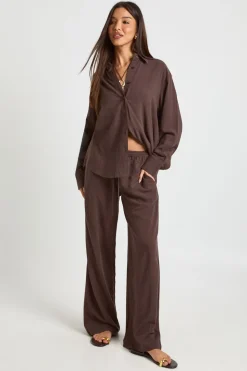 boohoo Chemise Oversize En Lin Premium<Femme Tops