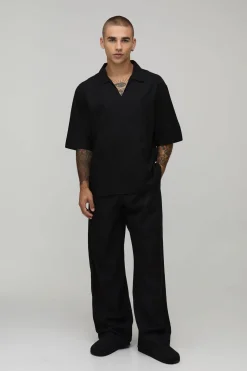 Chemise Oversize En Mélange De Lin Avec Décolleté En V Profond