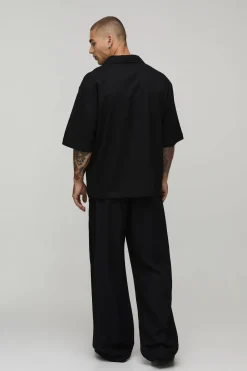 Chemise Oversize En Mélange De Lin Avec Décolleté En V Profond