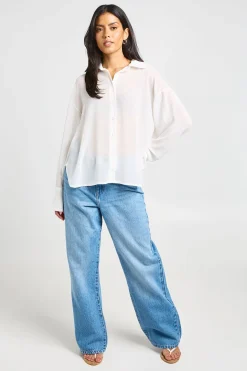 Chemise Oversize En Mousseline Transparente