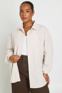 Chemise Oversize En Popeline À Rayures Grande Taille