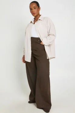 Chemise Oversize En Popeline À Rayures Grande Taille