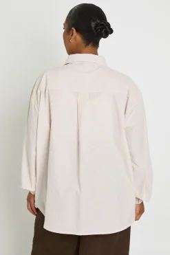 Chemise Oversize En Popeline À Rayures Grande Taille