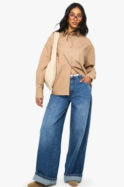 Chemise oversize en popeline de coton