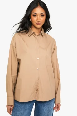 Chemise oversize en popeline de coton
