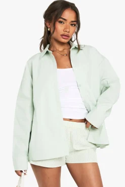Chemise oversize en popeline de coton