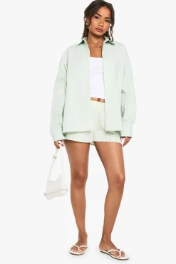Chemise oversize en popeline de coton