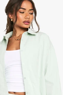 Chemise oversize en popeline de coton
