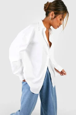 boohoo Chemise oversize en popeline de coton Basics<Femme Tailleurs|Tops