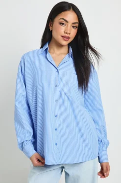 Chemise Oversize En Popeline À Rayures