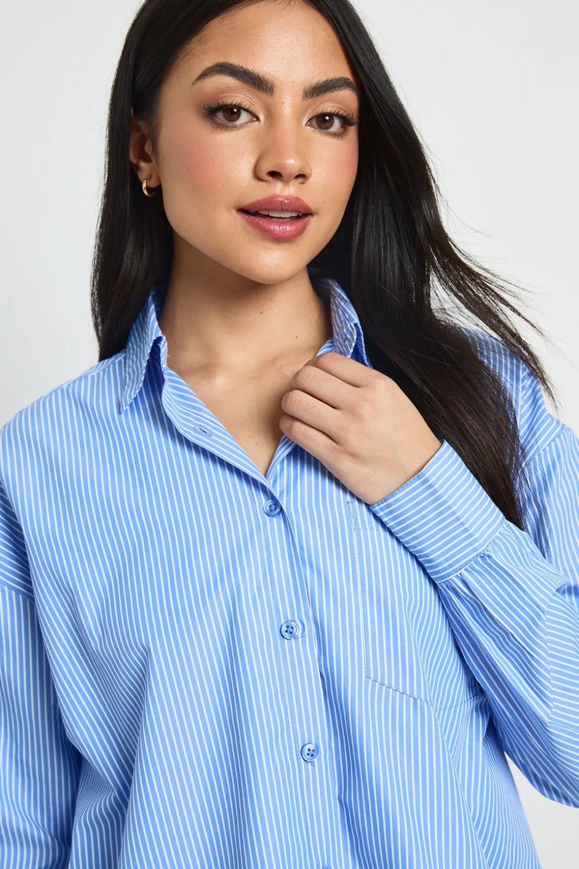 Chemise Oversize En Popeline À Rayures