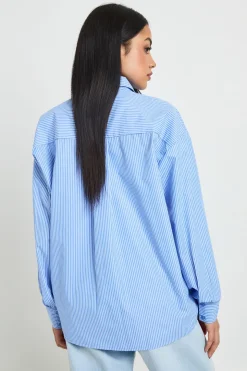 Chemise Oversize En Popeline À Rayures