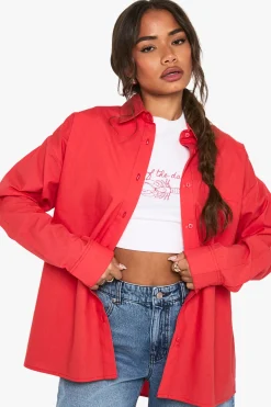 Chemise oversize en popeline de coton