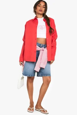 Chemise oversize en popeline de coton