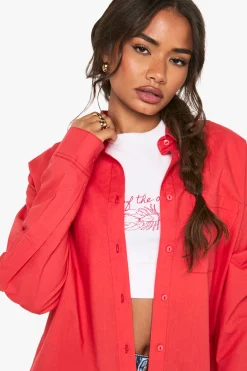 Chemise oversize en popeline de coton