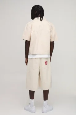 Chemise Oversize En Sergé Avec Imprimé Au Dos