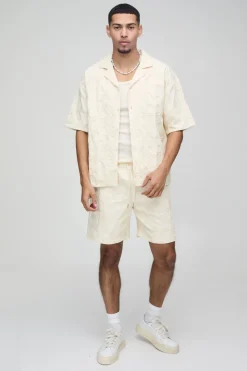Chemise oversize en sergé avec appliqué de corde