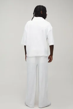 boohooMAN Chemise Oversize En Tissu Éponge À Coupe Ample<Homme Ensembles|Chemises
