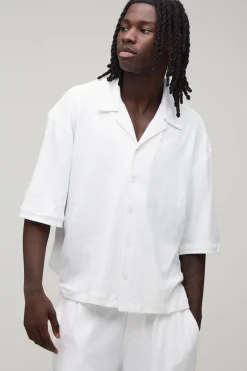 boohooMAN Chemise Oversize En Tissu Éponge À Coupe Ample<Homme Ensembles|Chemises