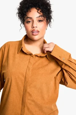 Chemise Oversize En Velours Côtelé Grande Taille
