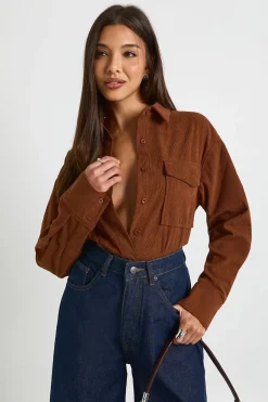 Chemise Oversize En Velours Côtelé