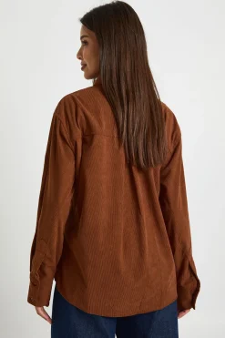 Chemise Oversize En Velours Côtelé