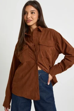 Chemise Oversize En Velours Côtelé