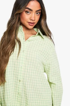 Chemise oversize en vichy à épaules tombantes