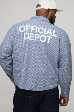 Chemise oversize et carrée à imprimé Official Depot avec micro-carreaux