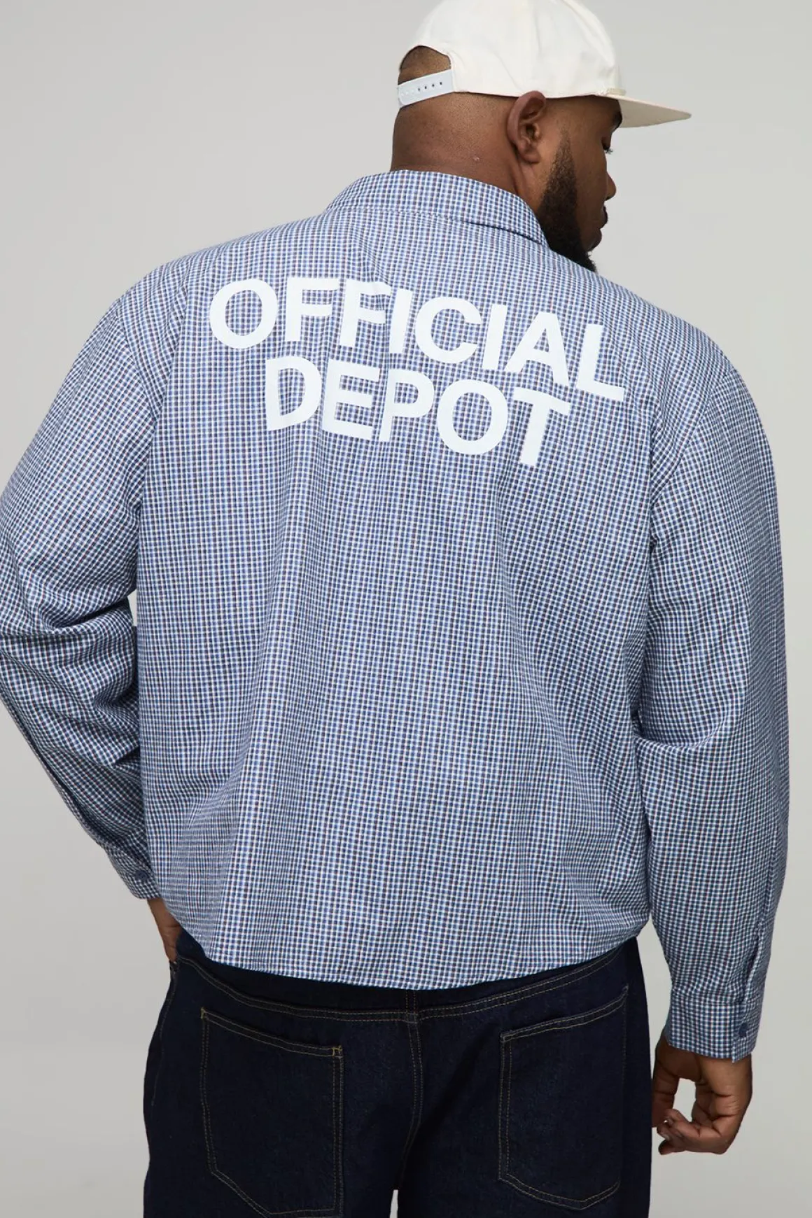 Chemise oversize et carrée à imprimé Official Depot avec micro-carreaux