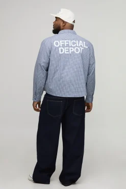 Chemise oversize et carrée à imprimé Official Depot avec micro-carreaux