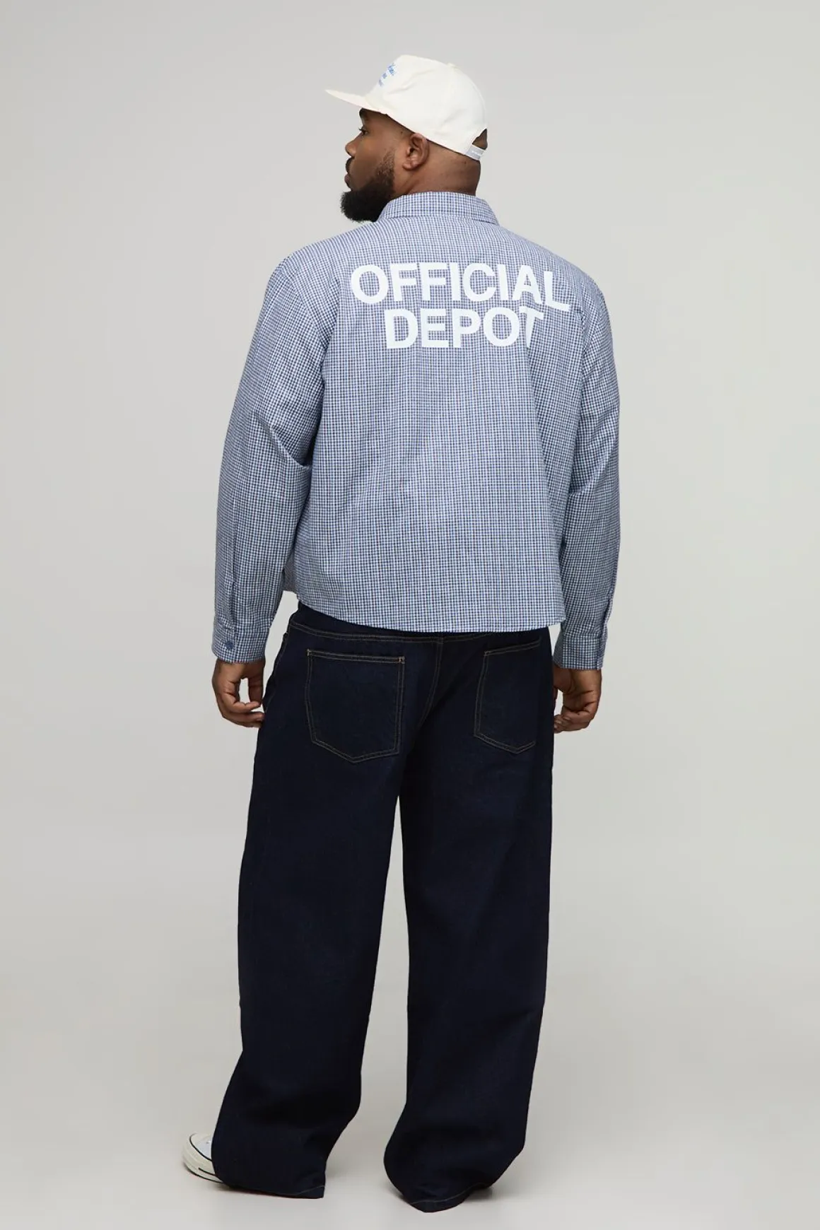 Chemise oversize et carrée à imprimé Official Depot avec micro-carreaux