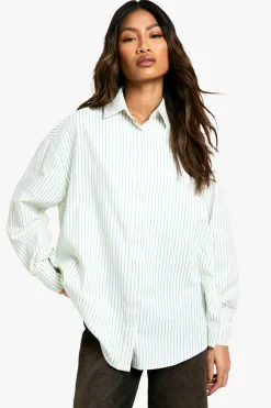 boohoo Chemise oversize à fines rayures<Femme Looks De Rentrée|Tops