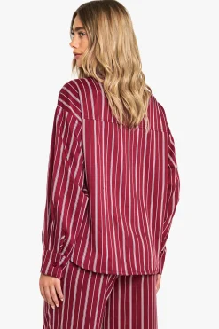 Chemise oversize à fines rayures