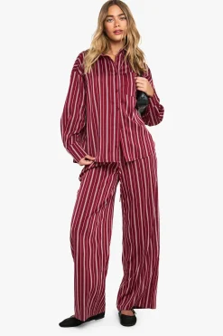 Chemise oversize à fines rayures