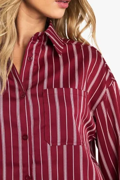 Chemise oversize à fines rayures