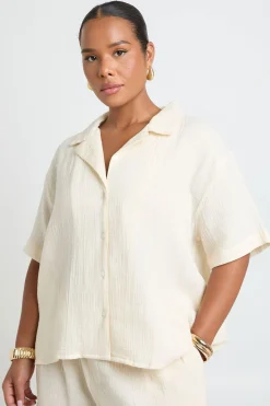 Chemise Oversize Grande Taille En Gaze De Coton