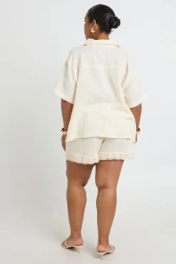Chemise Oversize Grande Taille En Gaze De Coton