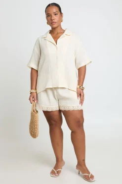 Chemise Oversize Grande Taille En Gaze De Coton