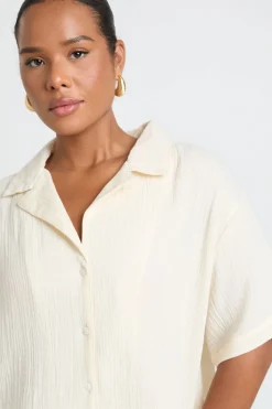 Chemise Oversize Grande Taille En Gaze De Coton