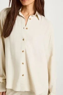 Chemise Oversize Grande Taille En Lin Premium