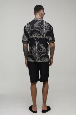 Chemise Oversize Haute Broderie Palmier