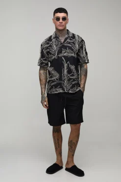 Chemise Oversize Haute Broderie Palmier