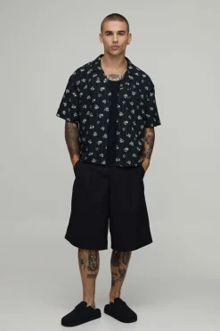 Chemise Oversize À Imprimé Floral Texturé