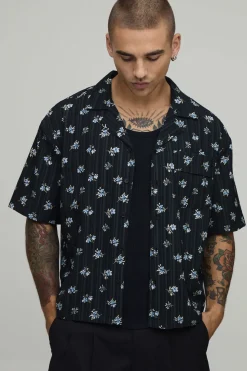 Chemise Oversize À Imprimé Floral Texturé