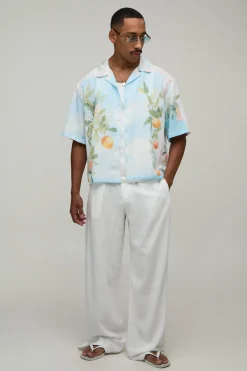 Chemise Oversize Imprimé Oranges Coupe Boxy