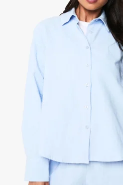 boohoo Chemise oversize look lin<Femme Tops